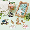 6Pcs 2 Style Butterfly Alloy Enamel Charm Keychains KEYC-PH01513-4