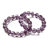 Natural Amethyst Round Beads Stretch Bracelets for Women BJEW-L712-B04-12mm-4