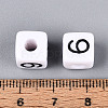 Opaque Acrylic European Large Hole Beads SACR-N020-01B-10-4