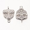 Flower Rhodium Plated 925 Sterling Silver Micro Pave Cubic Zirconia Links STER-F011-213-1