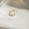 304 Stainless Steel Shell Ring RJEW-D305-05G-1