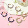 3 Pairs 3 Style Natural Mixed Gemstone Beaded Half Hoop Earrings EJEW-TA00322-2