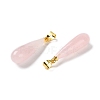 Natural Rose Quartz Teardrop Pendants G-Q005-03G-08-2