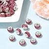 Polymer Clay Rhinestone European Large Hole Beads with Silver Color Plated Brass Cores FPDL-R002-10-5