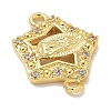 Rack Plating Brass Micro Pave Clear Cubic Zirconia Star with Virgin Mary Connector Charms KK-L224-096G-2