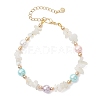 Natural White Moonstone Chip Beaded Bracelets for Women BJEW-JB12309-02-2