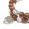 Wood & Synthetic Howlite Beaded Stretch Bracelet Sets BJEW-JB07738-5