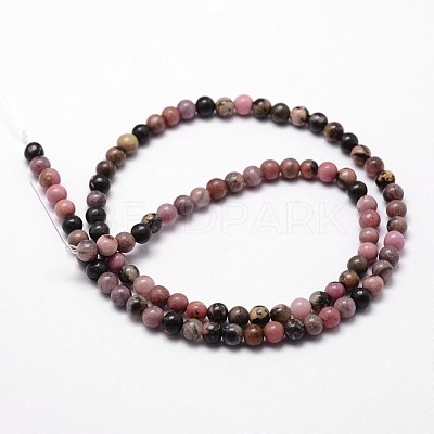 Natural Rhodonite Beads Strands G-G735-10-6mm-1