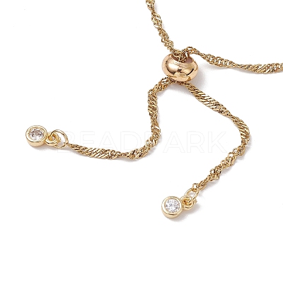 304 Stainless Steel Singapore Chain Slider Bracelet Making AJEW-JB01328-01-1