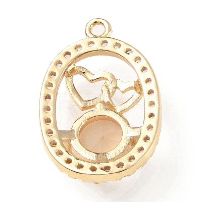 Brass with K9 Glass & Rhinestone Pendants KK-C024-08KCG-02-1