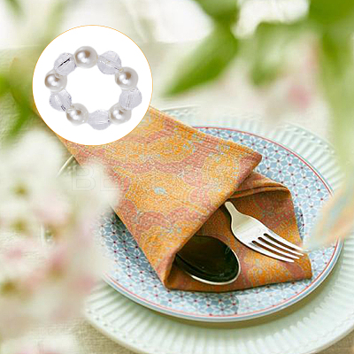 Acrylic Beaeded Napkin Rings AJEW-FH00003-1