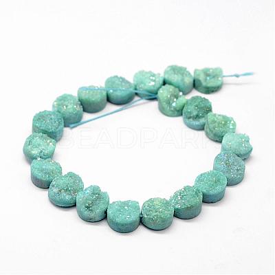 Electroplated Natural & Dyed Druzy Agate Bead Strands G-N0169-004P-01-1