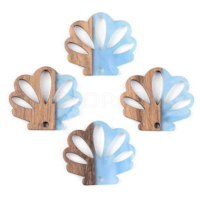Resin & Walnut Wood Pendants RESI-S389-047B-1