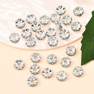 Brass Grade A Crystal Rhinestone Spacer Beads RB-A006-7MM-S-1