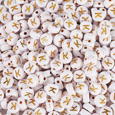 500Pcs Plating Acrylic Beads PACR-TADJ0001-01K-1