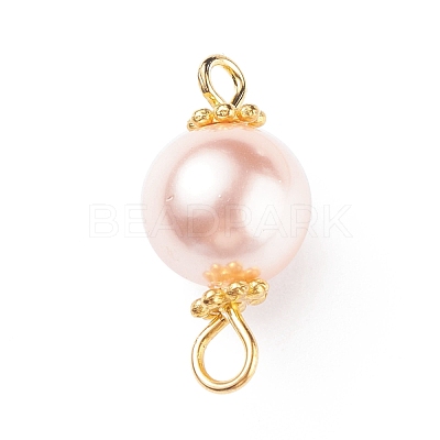 Shell Pearl Bead Connector Charms PALLOY-JF01349-1