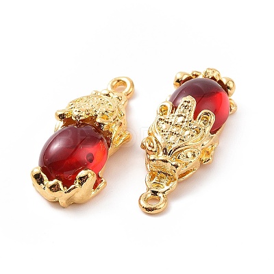 Alloy with Glass Imitation Jade Pendants FIND-G047-06G-01-1