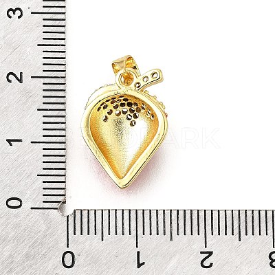 Brass Micro Pave Clear Cubic Zirconia with Enamel Pendants KK-G529-04G-1