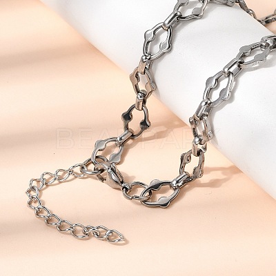304 Stainless Steel Link Chain Bracelet & Necklace Jewelry Sets SJEW-L199-20P-1