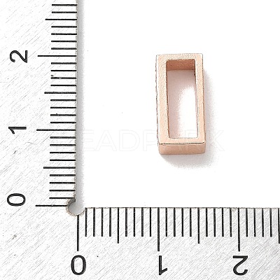 Brass Micro Pave Clear Cubic Zirconia Slide Charms KK-A300-12RG-1