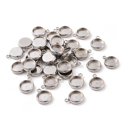 Tarnish Resistant 304 Stainless Steel Pendant Cabochon Settings STAS-K202-03C-P-1