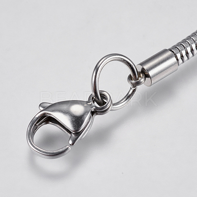 Tarnish Resistant 304 Stainless Steel Round Snake Chain Bracelet Making STAS-F139-056P-D-1