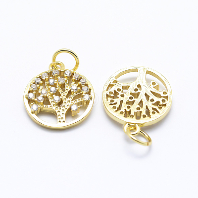 Brass Micro Pave Cubic Zirconia Charms ZIRC-L070-06-1