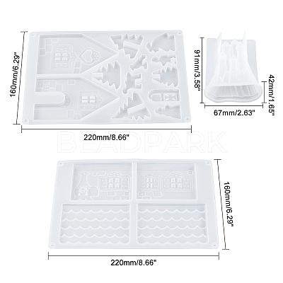 DIY 3D House Silicone Molds Kits DIY-OC0002-96-1