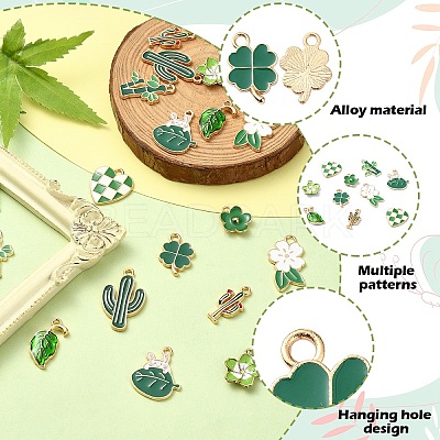 20Pcs 10 Styles Alloy Enamel Pendants ENAM-YW0004-21-1
