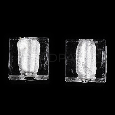 Handmade Silver Foil Lampwork Beads FOIL-S006-12x12mm-11-1