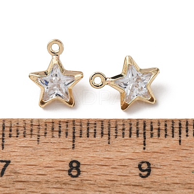 Brass Glass Pendants KK-C253-04G-1
