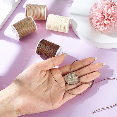 4 Rolls 4 Colors Round Waxed Polyester Cord YC-TA0001-21A-1