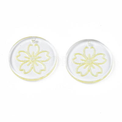 Transparent Resin Pendants RESI-N030-004E-1