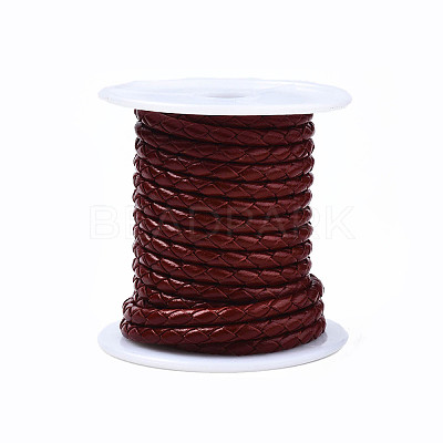 Braided Cowhide Leather Cord NWIR-N005-01A-5mm-1