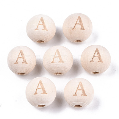 Unfinished Natural Wood European Beads WOOD-S045-143A-01-1