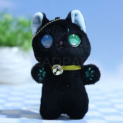 Cute Cloth Plush Bell Kitten Pendant Decorations PW-WG09BC4-04-1