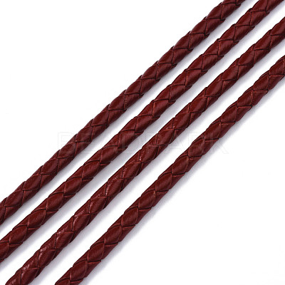 Braided Cowhide Leather Cord NWIR-N005-01A-4mm-1