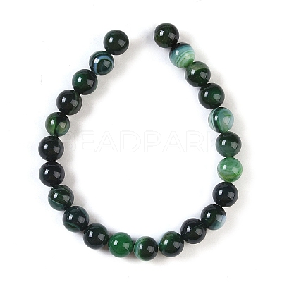 Natural Striped Agate/Banded Agate Beads Strands G-Z060-A01-B27-1