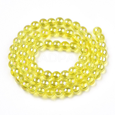 Electroplate Transparent Glass Beads Strands GLAA-T032-T6mm-AB12-1