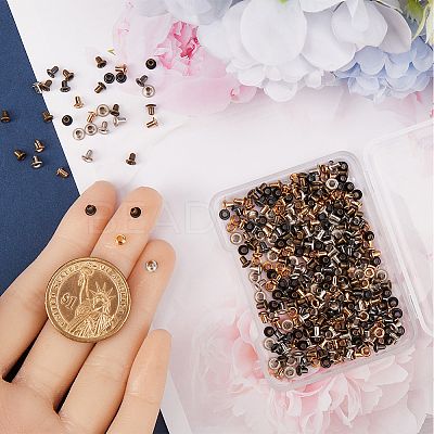 400Pcs 4 Colors Brass Grommet Eyelet Findings FIND-GF0006-42A-1