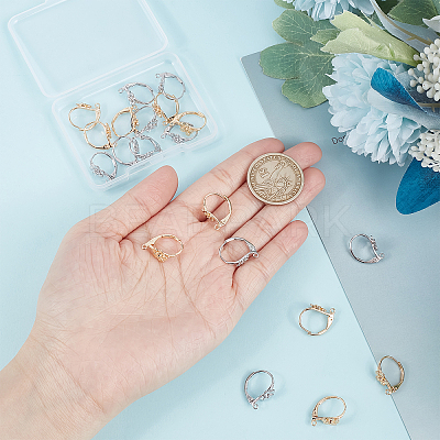 24Pcs 2 Colors Brass Leverback Earring Findings KK-BBC0004-28-1