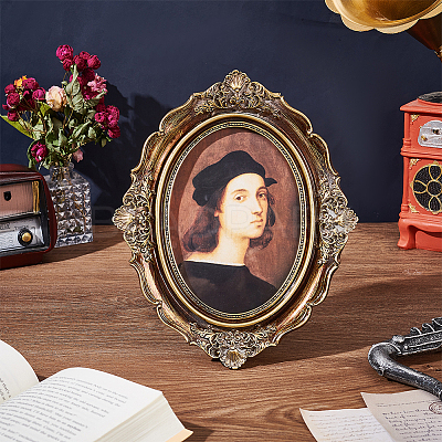 Resin with Glass Photo Frame Stand AJEW-WH0314-485-1