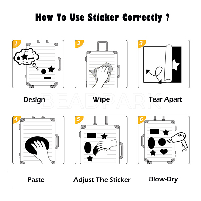 50Pcs PVC Self-Adhesive Stickers STIC-P010-02-1