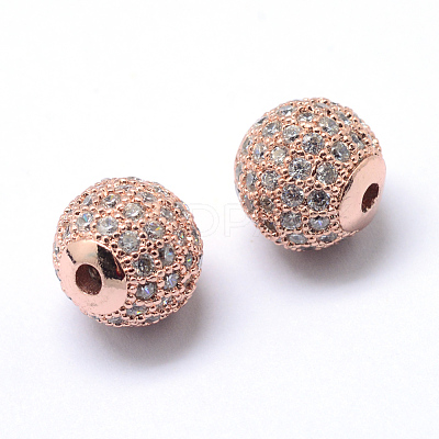 Rack Plating Brass Cubic Zirconia Beads ZIRC-S001-10mm-A03-1