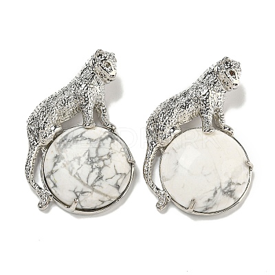 Natural Howlite Half Round Pendants G-F766-06AS-09-1