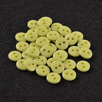 2-Hole Flat Round Resin Sewing Buttons for Costume Design BUTT-E119-28L-15-1