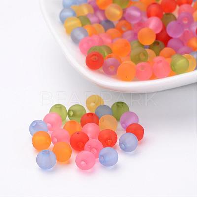 Transparent Frosted Acrylic Beads X-PL723M-1