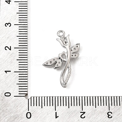 Brass Micro Pave Clear Cubic Zirconia Pendants CU-CBA3D76-04P-1