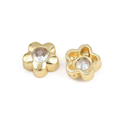 Brass Micro Pave Cubic Zirconia Beads KK-A269-56G-1