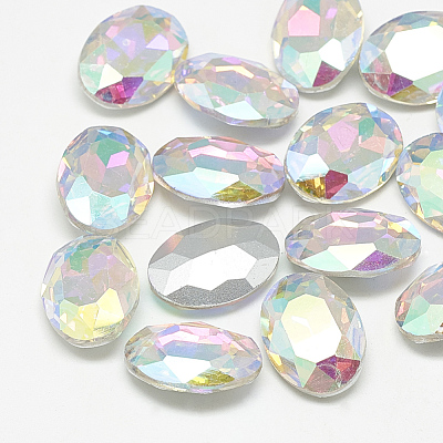 Pointed Back Glass Rhinestone Cabochons RGLA-T080-10x14mm-05-1